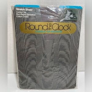 Round the Clock Gray Control Top Pantyhose Size C, NIP